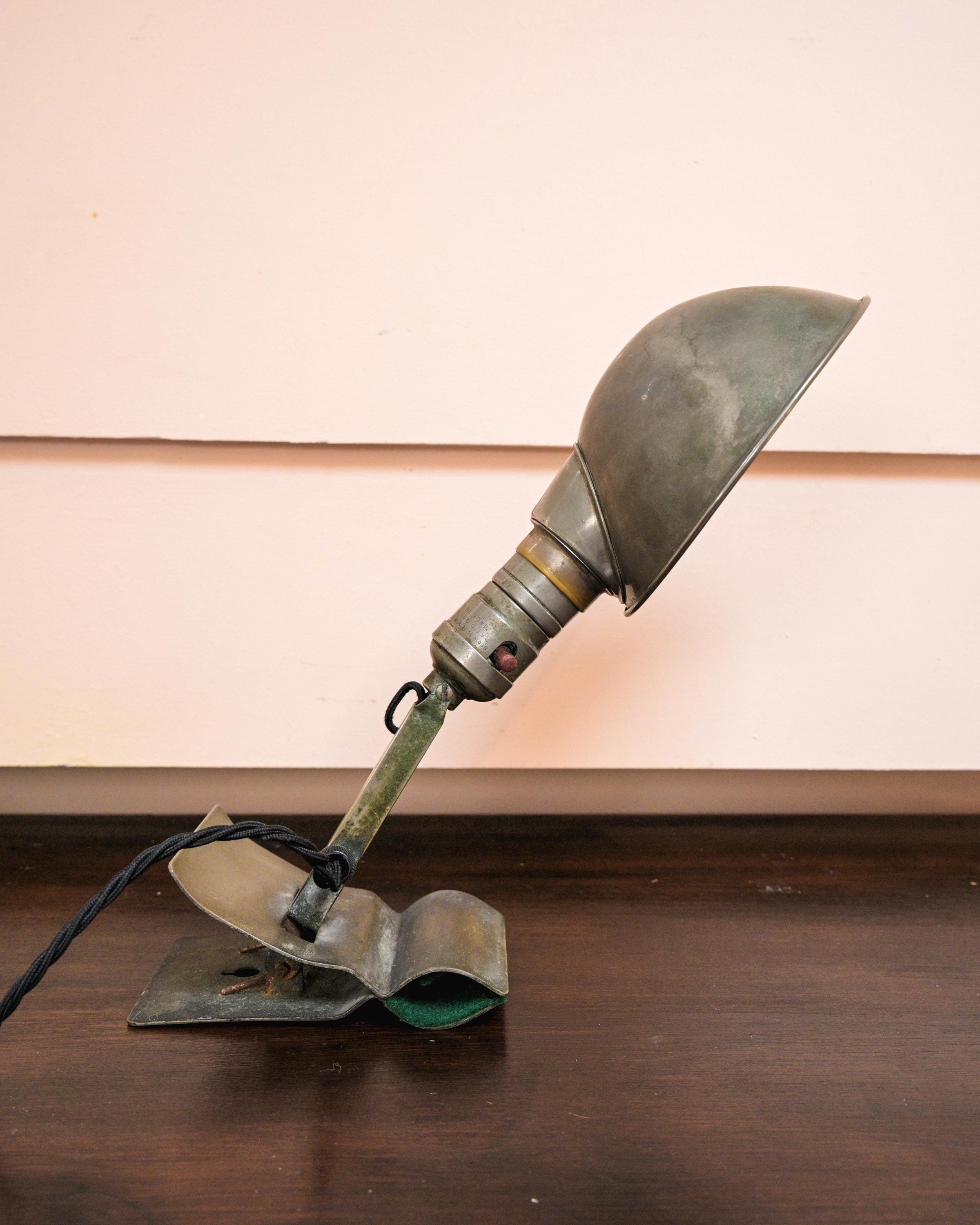 Vintage Industrial Clamp Lamp by Bryant made in USA 1907. Rewired & PAT tested.