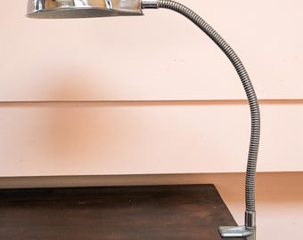 Rimsa Surgical Gooseneck Clamp Lamp 1960s with Chrome Finish. Rewired PAT tested