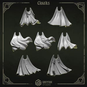 Capes and Cloaks | GreyTide Studio | 3D Printed Resin miniatures for wargaming | bits for conversions | space marines | 40k tow aos