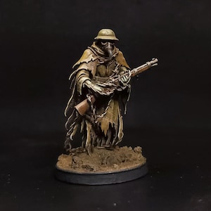 Puppe mit Gewehr #1 | Mud & Faith - Drahtpuppen | Grimdark 3D Gedruckte Miniatur | Proxy Kreuzzug | Ketzer-Legion | 28mm