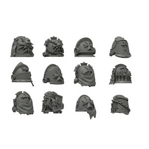 Pack 12 Templar Shoulderpads | GreyTide Studio | 3D Printed Resin miniatures for wargaming | bits for conversions | space marines | 40k tow