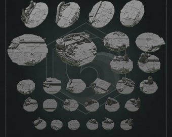 Base Topper Set | GreyTide Studio | 3D Printed Resin miniatures for wargaming | bits for conversions