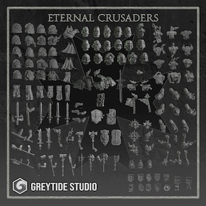 140+ bits Eternal Crusaders pack | GreyTide Studio | 3D Printed Resin miniatures wargaming | bits conversions | 40k | Templar Pilgrims