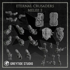 Pack de 22 piezas de Eternal Crusaders Melee / GreyTide Studio / Miniaturas de resina impresas en 3D para wargaming / Conversiones de piezas / 40k / Eternal Pilgrims