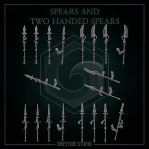 Spears | GreyTide Studio | 3D Printed Resin miniatures for wargaming | bits for conversions | space marines | 40k