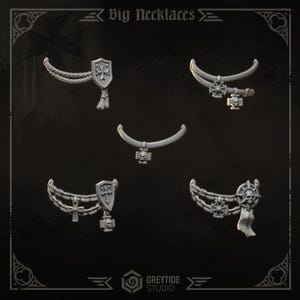 Collares de armadura grandes / GreyTide Studio / Miniaturas de resina impresas en 3D / Piezas para conversiones / Marines espaciales / Terminators / 40k