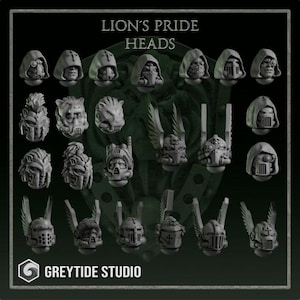 23x bits Lion&#39;s Pride heads pack | GreyTide Studio | 3D Printed Resin miniatures wargaming | bits conversions | 40k | Eternal Pilgrims