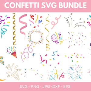 Confetti Svg Bundle, Confetti Png, Confetti Clipart, Birthday Party Svg, Confetti Dxf, Confetti, Svg Files For Cricut, Instant Download.