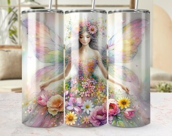 Envoltorio para vaso de 20 oz de Princesa Hada de Acuarela (Descarga digital)