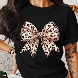 Leopard Kokette Bogen PNG Digital Download, weiches Mädchen PNG, Leopardenmuster Bogen, Kokette Sublimation, Bogen Shirt Design, Bogen PNG, Leoparden Bogen