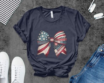 Patriotic Bow PNG: USA Flag, Coquette Design (Digital Download)