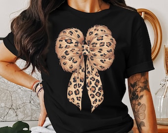 Leopard Coquette Bow PNG: Shirt Sublimation Design (Digital Download)