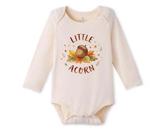 Little Acorn Bamboo Baby Bodysuit, Woodland Baby Outfit, Fall Baby Clothes, Gender Neutral Newborn Gift, Autumn Baby Shower Gift
