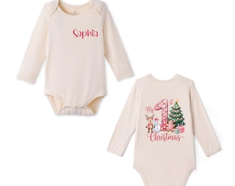Custom Baby Onesie, Personalized My First Christmas Bodysuit, 1st Christmas Baby Girl or Boy, Baby Christmas Gift, Baby Shower Gift