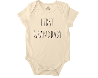 First Grandbaby Bamboo Baby Onesie, New Baby Gift, Coming Home Outfit, New Parent Gift, Gift for Grandma Grandpa Baby Bodysuit