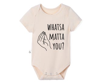 Whatsa Matta You Bamboo Baby Bodysuit, Funny Italian Baby Bodysuit, Italian Baby Outfit, Funny Baby Clothes, Baby Shower Gift, Newborn Gift