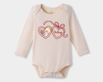 Personalized Baby Onesie, Custom Photo Baby Bodysuit, Your Photo Here Baby Onesie, Baby Name Bodysuit, Newborn Gift, Baby Valentine Gift