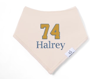 Personalized Basketball Baby Bib, Custom Sports Bib, Embroidered Name Number Bib, Team Player Bandana Bib, Basketball Baby Shower Gift