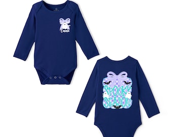 Spooky Season Bamboo Bodysuit, Personalized Ghost Baby Outfit, Long Sleeve Bodysuit, Cute Halloween Baby Clothes, Coquette Baby Gift