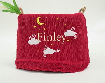 Knitted Name Baby Blanket, Personalized Embroidered Blanket, Baby Knit Blanket, Newborn Gift, Hospital Coming Home Blanket, Baby Shower Gift