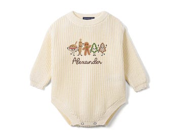 Personalized Baby Girl Christmas Romper, My First Christmas Outfit, Xmas Baby Clothes, Christmas Gift, Newborn Holiday Gift