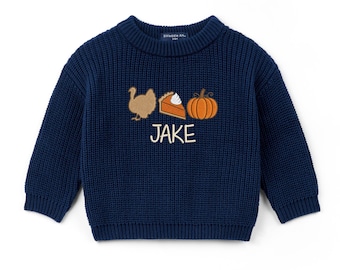 Personalized Thanksgiving Turkey Sweater, Thanksgiving Baby Outfit, Fall Baby Outfit, Cute Turkey Pumpkin Pie Sweater, Thanksgiving Gift