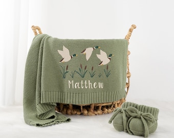 Personalized Mallard Duck Baby Blanket, Blanket With Name, Duck Hunting Baby Blanket, Mallard Duck Nursery, Baby Shower Gift