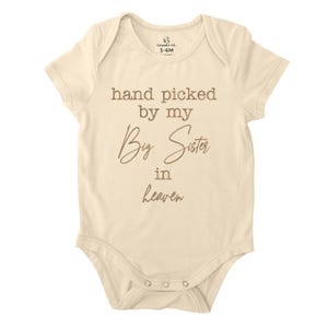 Embroidered Hand Picked by My Big Sister In Heaven Bodysuit, Custom My Grandma In Heaven, Pregnancy Announcement Outfit, Baby Shower Gifts