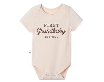 First Grandbaby EST Year Bodysuit, Pregnancy Announcement to Grandparents, Grandparents Gift, Baby Announcement Bodysuit, Surprise Grandbaby