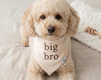 Custom Embroidered Dog Bibs: Big Bro, Big Sis, Personalized Dog, Pregnancy Announcement