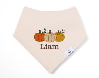 Personalized Pumpkin Baby Bib, Fall Pumpkins Bib, Pumpkin Patch Baby Bib, Thanksgiving Baby Gift, Baby Shower Gift