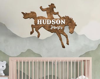 Western Themed Sign, Custom 3D Name Sign, Western Nursery Decor, Wooden Name Sign, Name Sign for Boy, Nursery Wall Art, Cowboy Nursery Theme