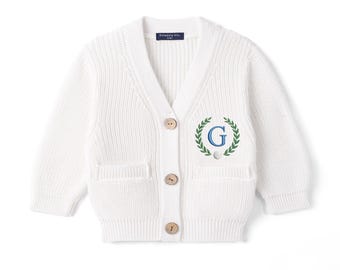 Personalised Baby Golf Cardigan, Embroidered Monogram Initial Baby Cardigan, Baby Sports Team Cardigan, Baby Golf Jumper, Baby Golf Gift