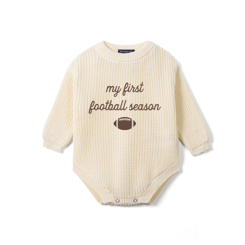 Personalized My First Football Season Baby Romper, Football Baby Outfit, Football Season Outfit, Baby Shower Gift, Football Fan Gift image 1