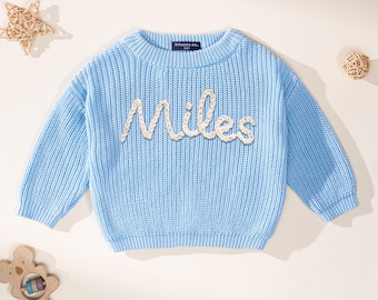 Custom Name Baby Sweater | Hand Embroidered Baby Name Sweater | Personalized Boy or Girl Gift | Unique Newborn Outfit | Baby Shower Gift