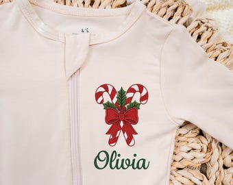 Personalized Christmas Baby Pajamas, Custom Christmas Baby Outfit, Holiday Newborn Outfit, Xmas Baby Clothes, Baby Christmas Gift