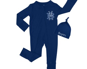 Baby Boy Coming Home Outfit, Monogrammed footie, Personalized Embroidered Baby Name Footie Set, Newborn pictures, Baby Shower Gift