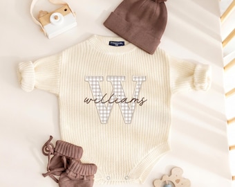 Personalized Applique Baby Romper, Argyle Preppy Style Baby Romper, Birthday Gift for Baby, Baby Shower Gift, Coming Gome Outfit