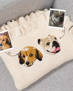 Custom Embroidered Dog Portrait Baby Blanket, Knit Blanket with Pet Portrait, New Best Friend Pet Pregnancy Gift, Pet Lover Baby Gift By SwaddleAn Made by SwaddleAn 1 year on Etsy