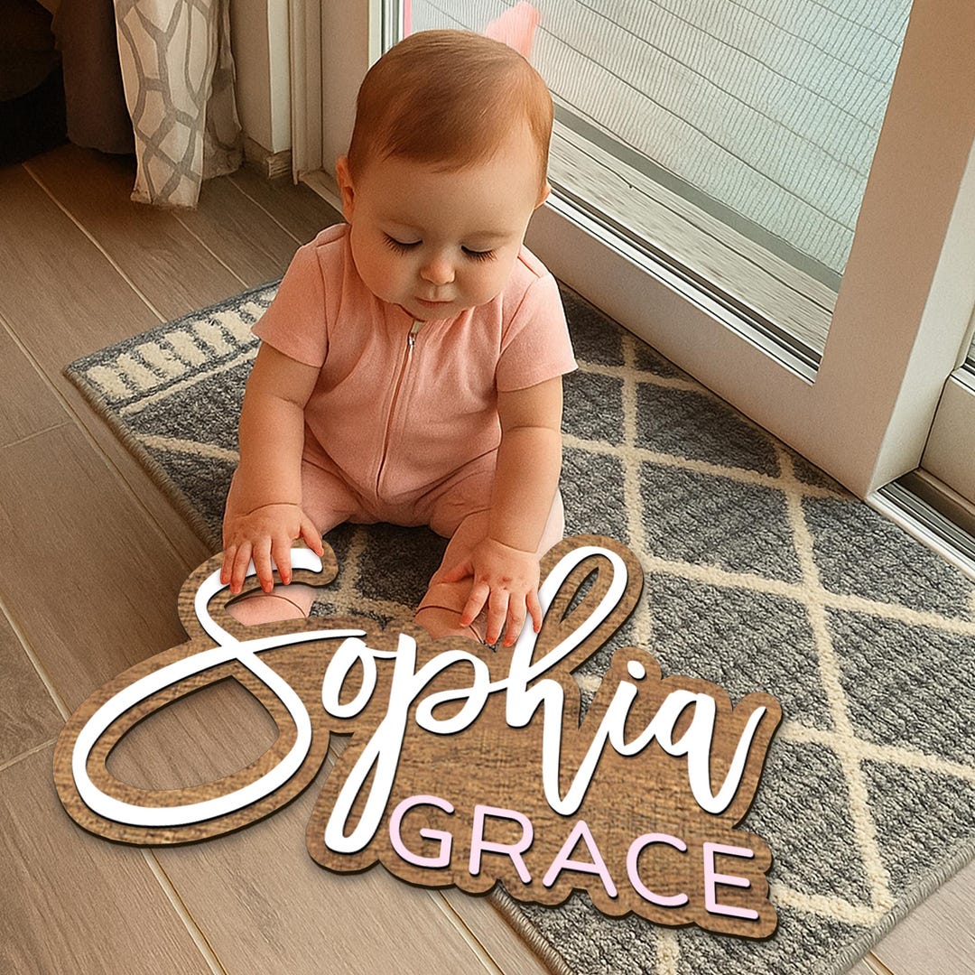 Personalized 3D Nursery Baby Name Sign | Custom Wood Name Plaque ...