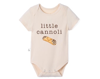 Little Cannoli Baby Bamboo Bodysuit, Funny Baby Bodysuit, Italian Baby Outfit, Baby Shower Gift, Infant Bodysuit, New Baby Gift