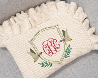 Mallard Duck Blanket, Custom Mallard Duck Embroidery Baby Knit Blanket, Personalized Baby Gift, Monogrammed Baby Blanket, Newborn Keepsake