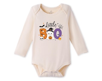 Little Boo Bamboo Baby Bodysuit, Halloween Ghost Baby Outfit, Spooky Season Baby Clothes, First Halloween Bodysuit, Fall Baby Shower Gift