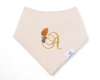 Personalized Embroidered Baby Bib, Custom Autumn Fall Thanksgiving Monogram Bib, First Thanksgiving, Fall Pumpkins Bib, Baby Shower Gift