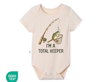 I’m A Total Keeper Baby Bodysuit, Funny Fishing Baby Outfit, Cute Fisherman Newborn Gift, Fisherman Dad Gift, Baby Shower Gift