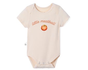 Little Meatball Bamboo Baby Bodysuit, Funny Italian Baby Bodysuit, Italian Baby Outfit, Cute Food Baby Gift, Newborn Coming Home Outfit