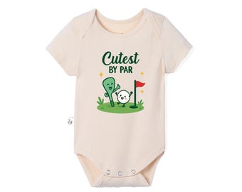 Cutest By Par Golf Baby Bodysuit, Funny Golf Baby Gift, Cute Infant Golf Outfit, Soft Bamboo Bodysuit, New Dad Baby Gift