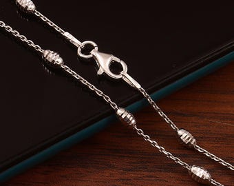 Collana a catena in argento sterling italiano: 16-30 pollici
