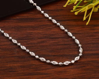 Collana con catena a barilotto in argento sterling: gioielli italiani con taglio a diamante