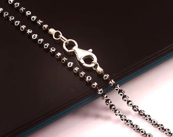 Catena a palline nere in argento sterling: collana italiana per pendenti